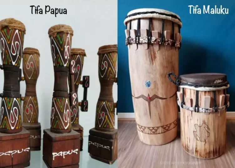Perbedaan Tifa Maluku dan Tifa Papua. Sumber: Google
