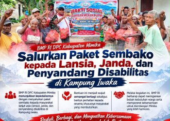 Perkuat Tali Persaudaraan: BMP RI Rayon Iwaka Bersama DPC Mimika Gelar Pembagian Sembako