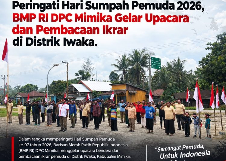 Peringati Hari Sumpah Pemuda 2026, BMP RI DPC Mimika Gelar Upacara dan Pembacaan Ikrar di Distrik Iwaka